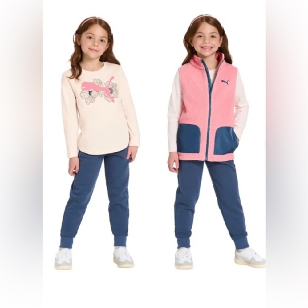 NWT Puma Kids Matching Set in Pink and Blue Size 2T